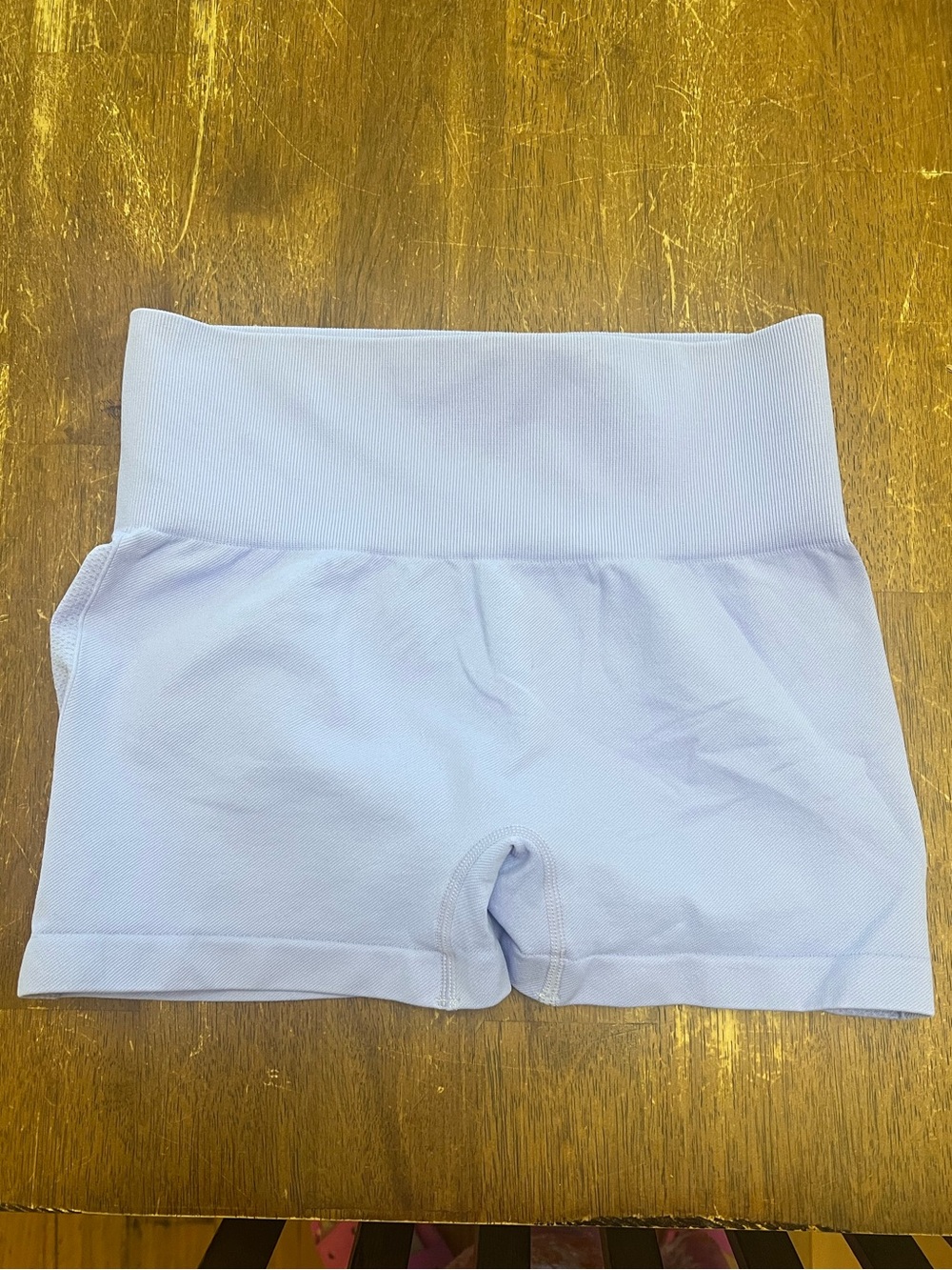 OQQ Light Lavender High-Waist Seamless Bike Shorts scrunch butt